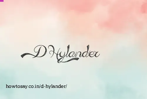 D Hylander