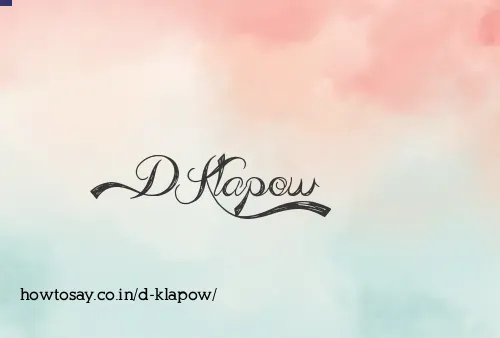 D Klapow