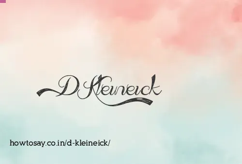 D Kleineick