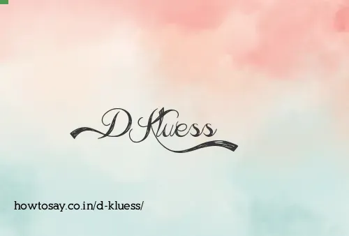 D Kluess