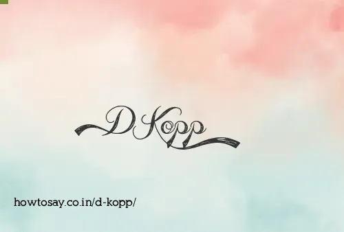 D Kopp