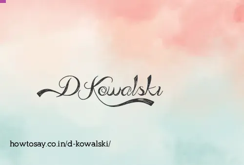 D Kowalski
