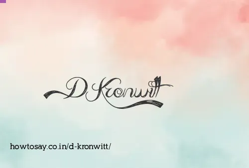 D Kronwitt
