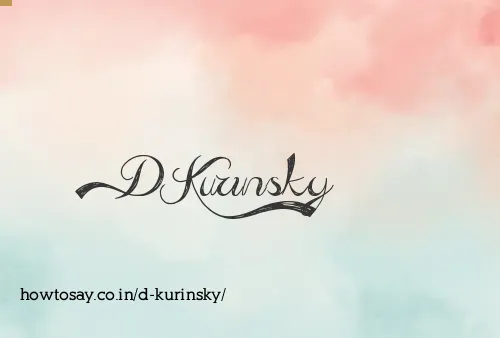 D Kurinsky