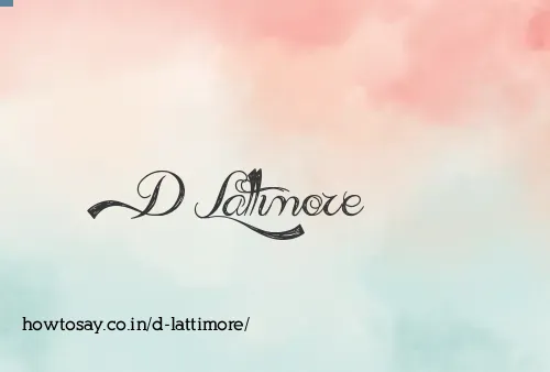 D Lattimore