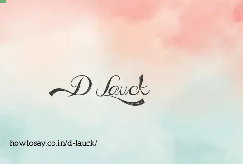 D Lauck