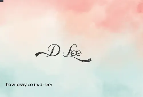D Lee