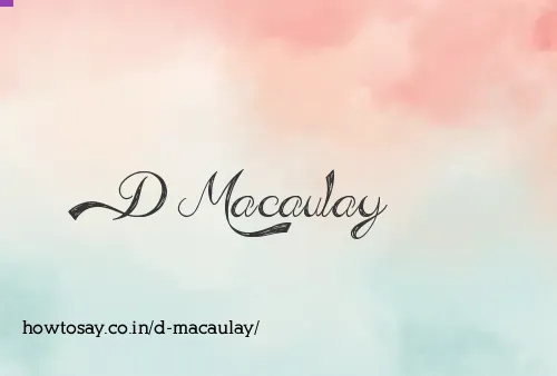 D Macaulay