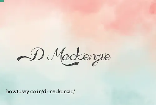 D Mackenzie