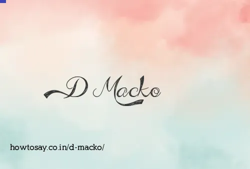 D Macko