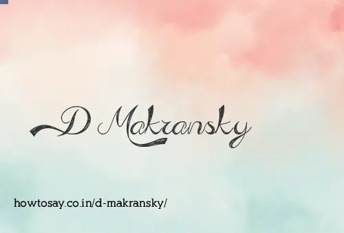 D Makransky