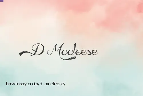 D Mccleese