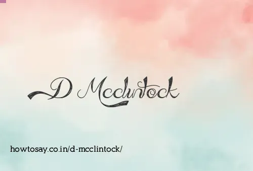 D Mcclintock