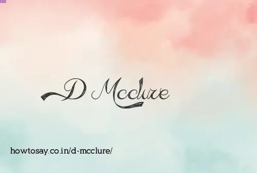 D Mcclure