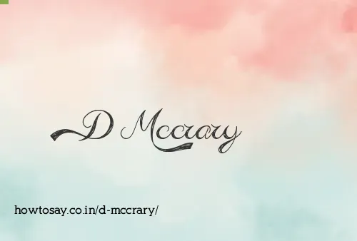 D Mccrary