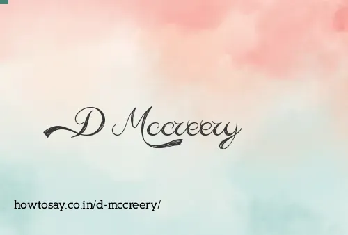 D Mccreery