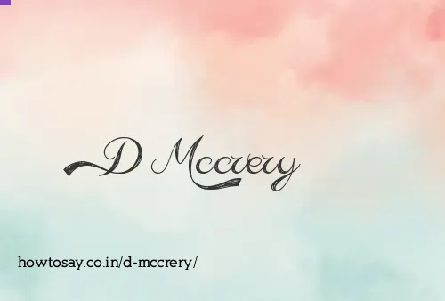 D Mccrery