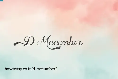 D Mccumber