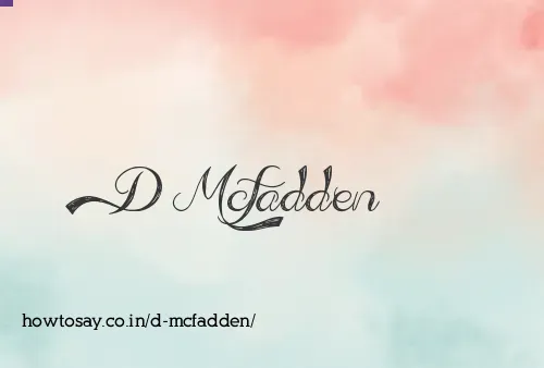 D Mcfadden