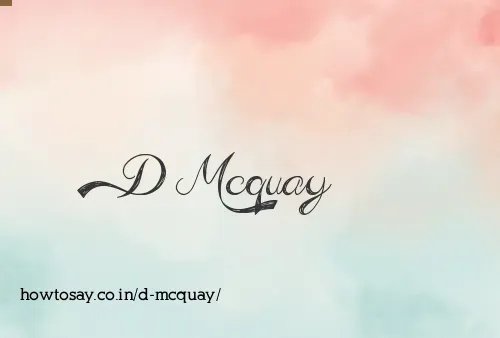 D Mcquay