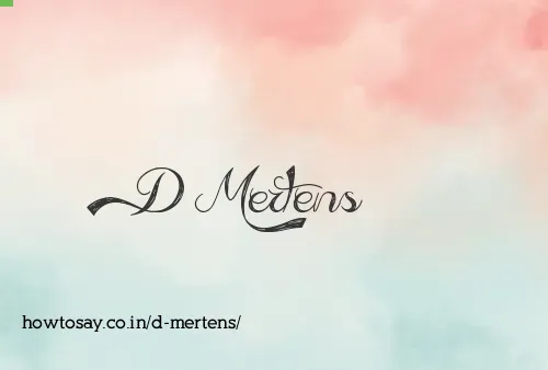D Mertens