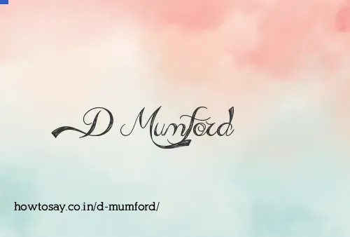 D Mumford