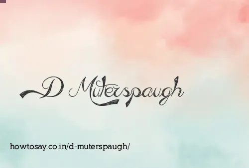 D Muterspaugh