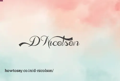 D Nicolson