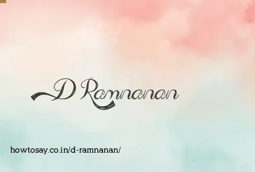 D Ramnanan