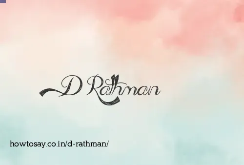 D Rathman