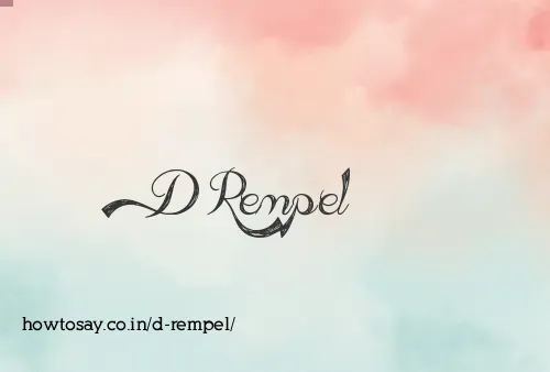 D Rempel