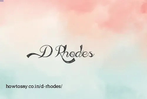 D Rhodes