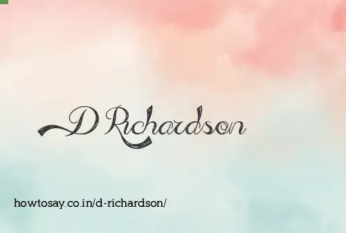 D Richardson