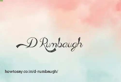 D Rumbaugh