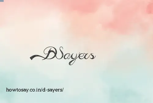 D Sayers