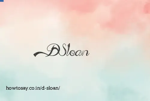 D Sloan