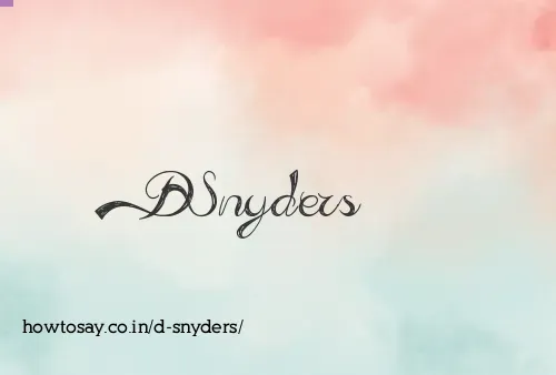 D Snyders