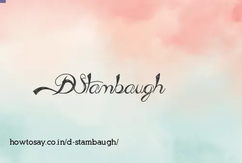 D Stambaugh