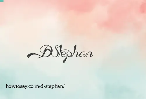 D Stephan