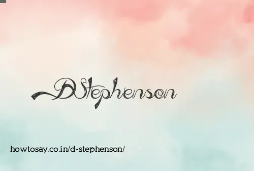 D Stephenson
