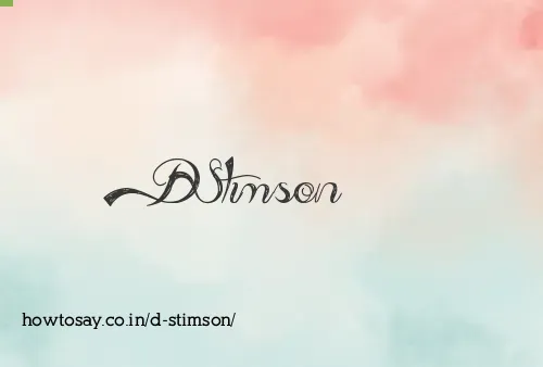 D Stimson