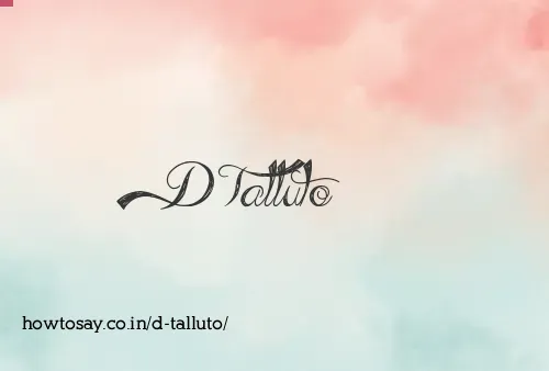 D Talluto