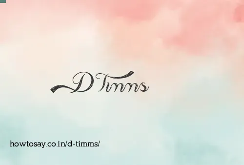 D Timms