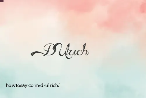 D Ulrich