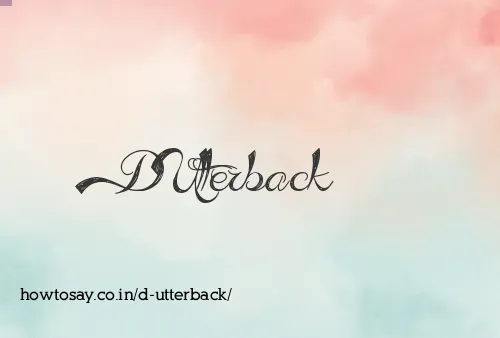 D Utterback