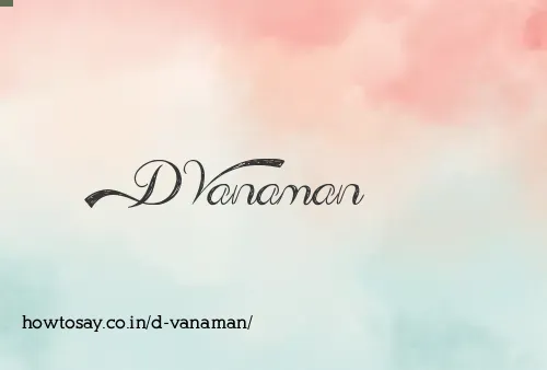 D Vanaman
