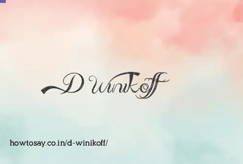 D Winikoff