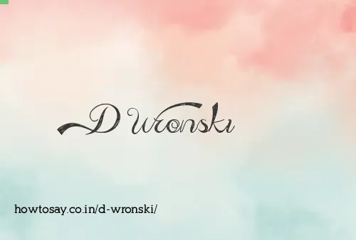 D Wronski