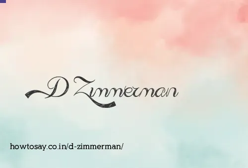 D Zimmerman