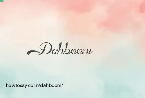 Dahbooni